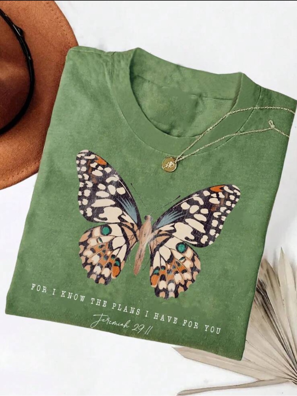 Women's Jesus Graphic Tee “For | Know The Plans I Have For You" Round Neck Large